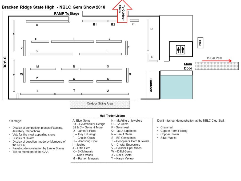 Hall Map - 2018 - North Brisbane Lapidary Club